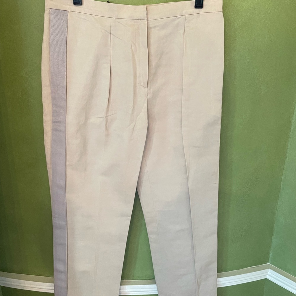 Lanvin khaki pant with tuxedo detail